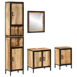 4 pcs conj. móveis p/ casa de banho ferro e mangueira maciça