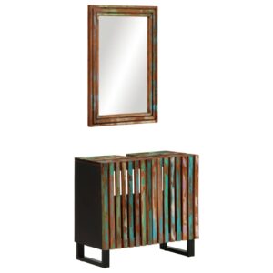 2 pcs conjunto de móveis p/ casa de banho acácia maciça