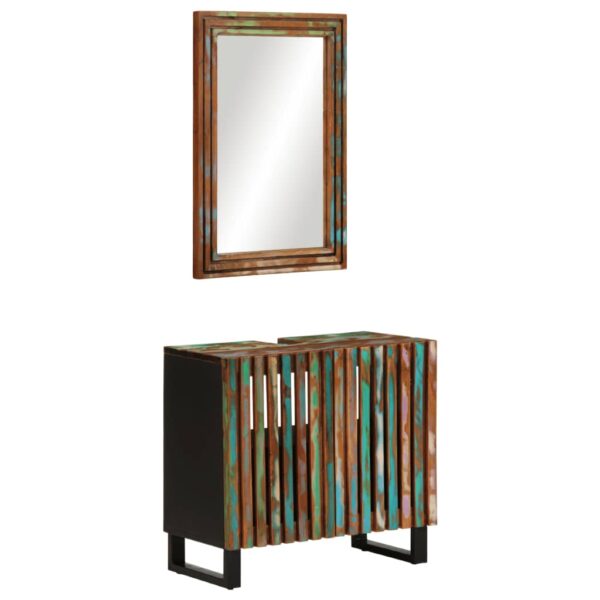 2 pcs conjunto de móveis p/ casa de banho acácia maciça