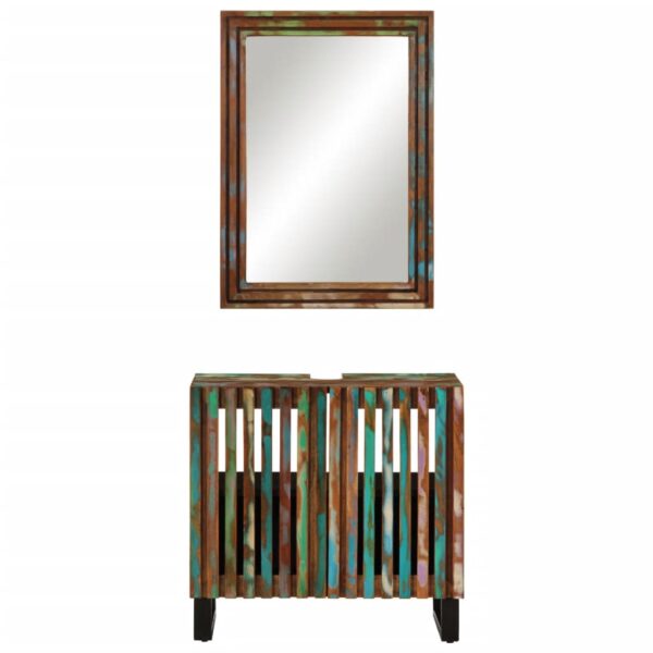 2 pcs conjunto de móveis p/ casa de banho acácia maciça - Image 3
