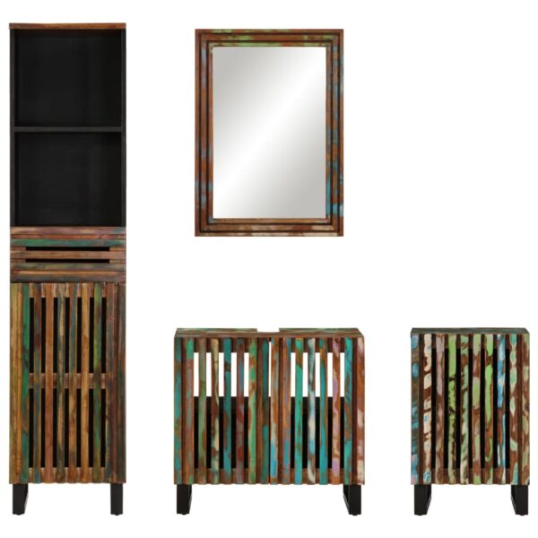 4 pcs conjunto de móveis p/ casa de banho acácia maciça - Image 3