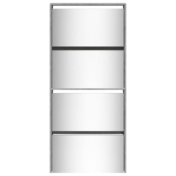 Sapateira com espelho 4 divisórias 63x17x134 cm cinza sonoma - Image 4
