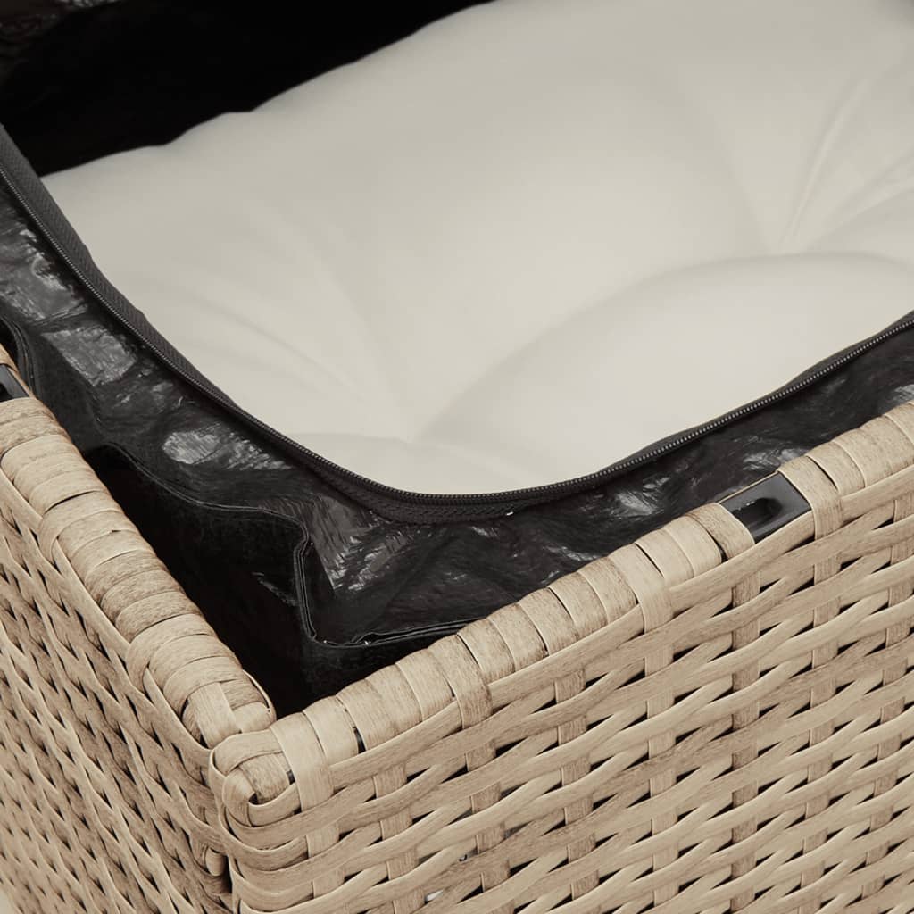 12 pcs conjunto de sofás p/ jardim com almofadões vime PE bege - Image 6