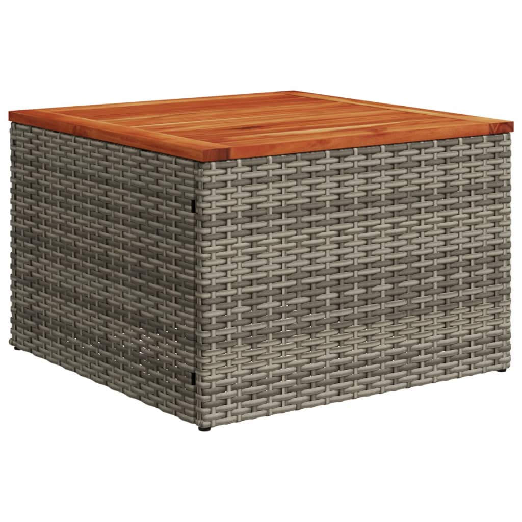 5 pcs conjunto sofás de jardim c/ almofadões vime PE cinzento - Image 4
