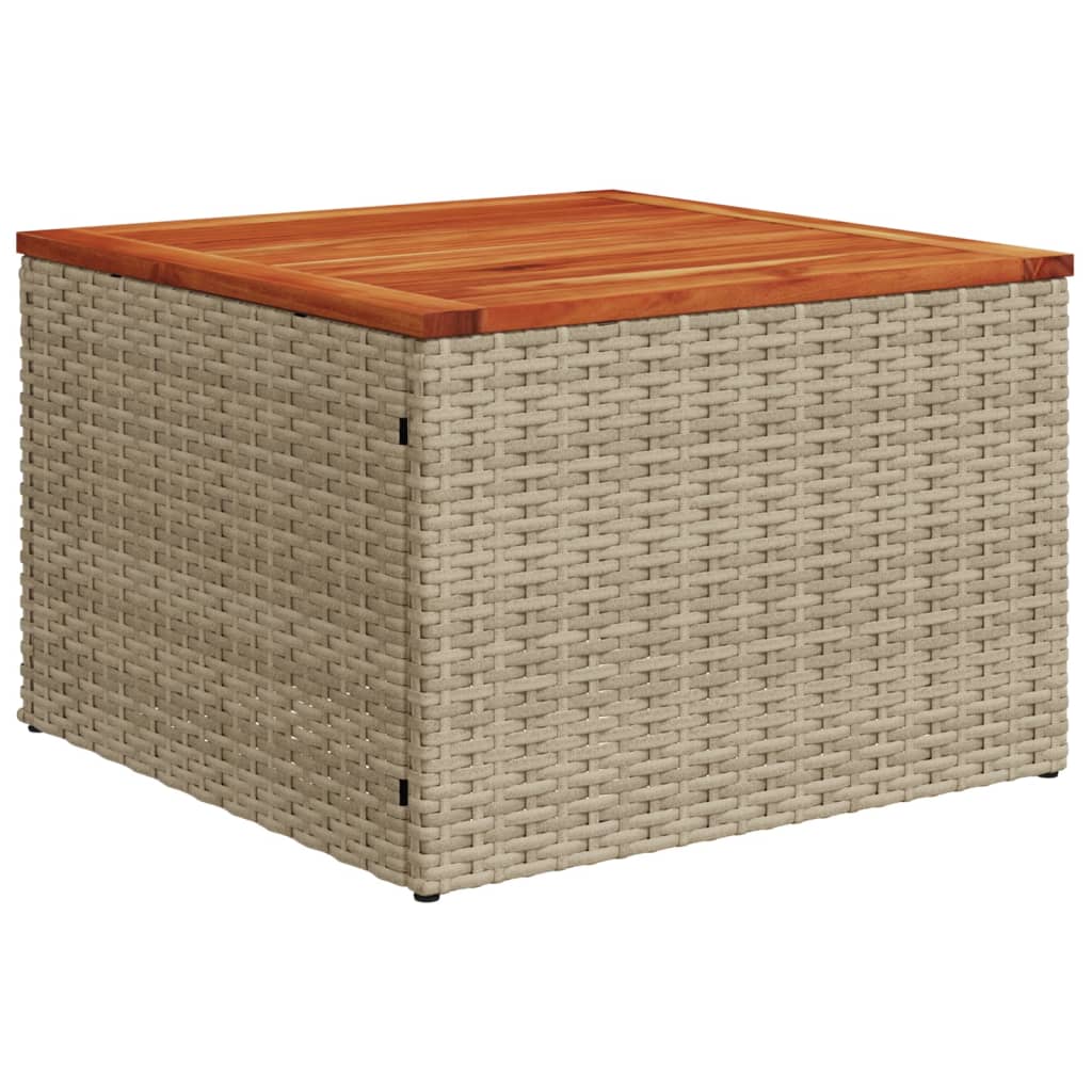 13 pcs conj. sofás jardim c/ almofadões vime PE bege misturado - Image 11