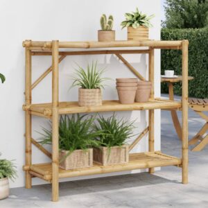 Estante com 3 prateleiras 100x40x90 cm bambu