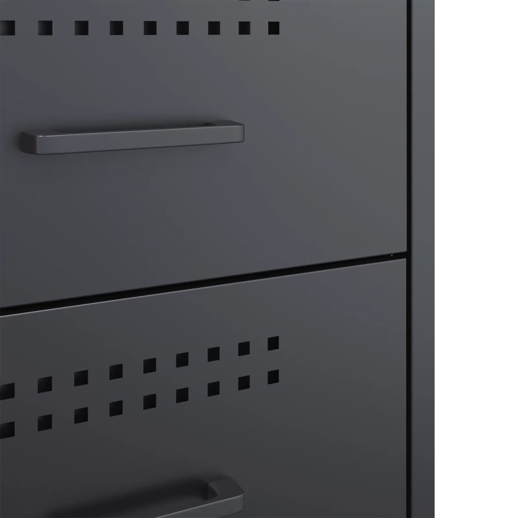 Mesas de cabeceira 2 pcs 36x39x50,5 cm aço antracite - Image 10