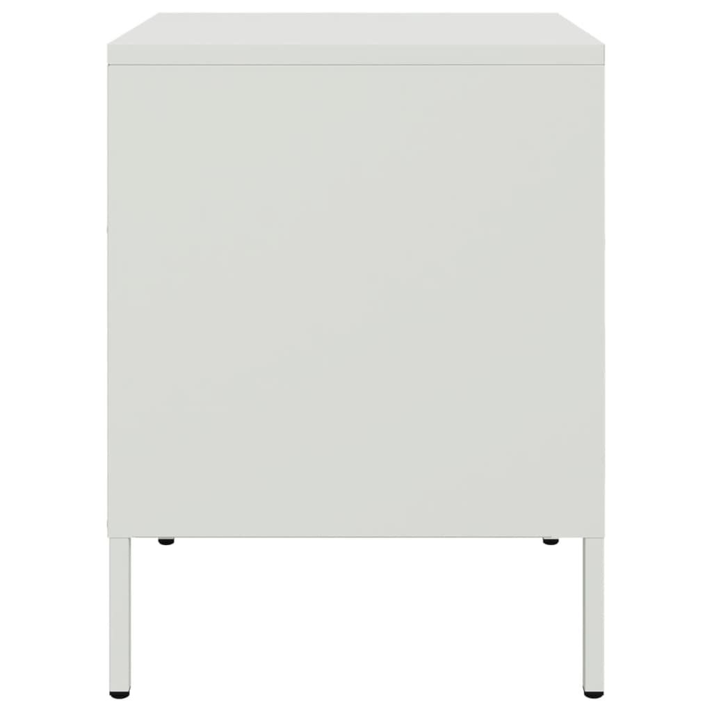 Mesas de cabeceira 2 pcs 36x39x50,5 cm aço branco - Image 6