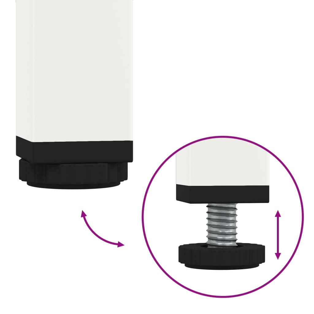 Mesas de cabeceira 2 pcs 36x39x50,5 cm aço branco - Image 9