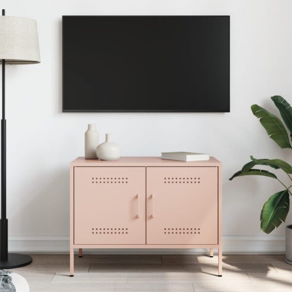Móvel de TV 68x39x50,5 cm aço rosa - Image 2