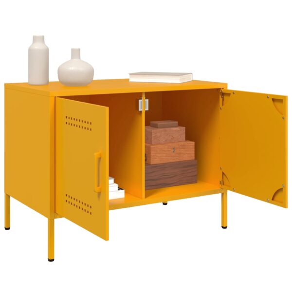Móveis de TV 2 pcs 68x39x50,5 cm aço amarelo mostarda - Image 4
