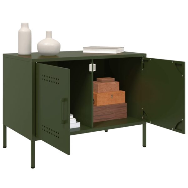 Móveis de TV 2 pcs 68x39x50,5 cm aço verde-azeitona - Image 4