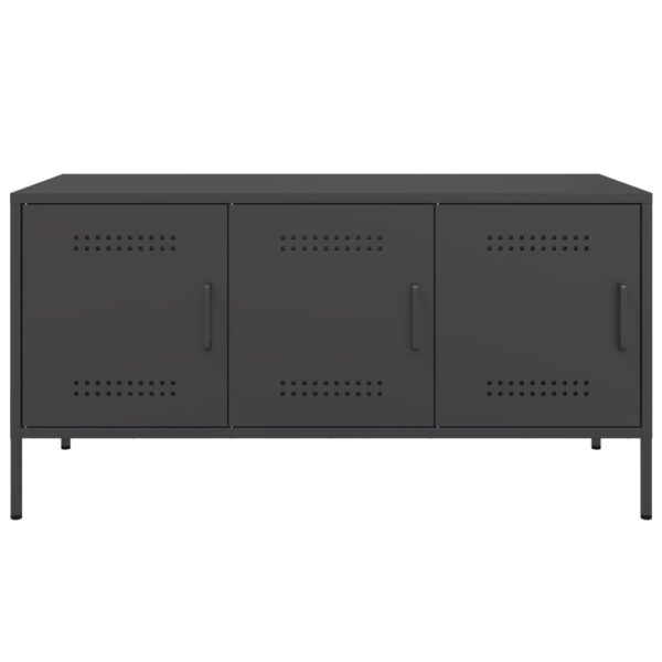 Móvel de TV 100,5x39x50,5 cm aço preto - Image 5