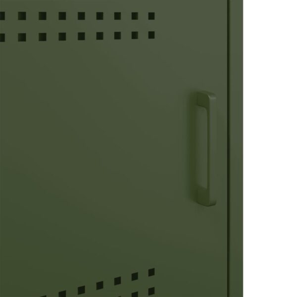 Móvel de TV 100,5x39x50,5 aço verde-azeitona - Image 11