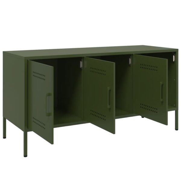 Móvel de TV 100,5x39x50,5 aço verde-azeitona - Image 8