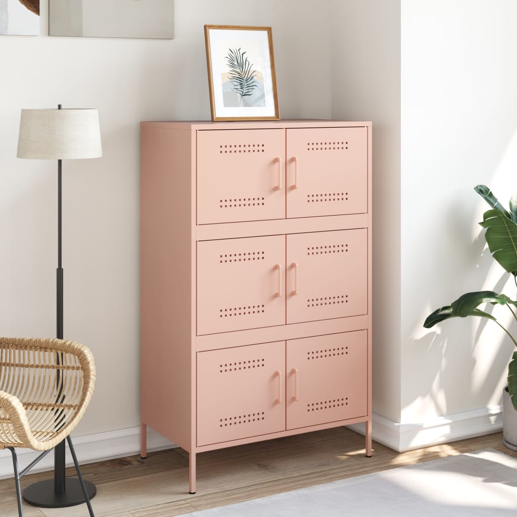 Aparador alto 68x39x113 cm aço rosa - Image 2