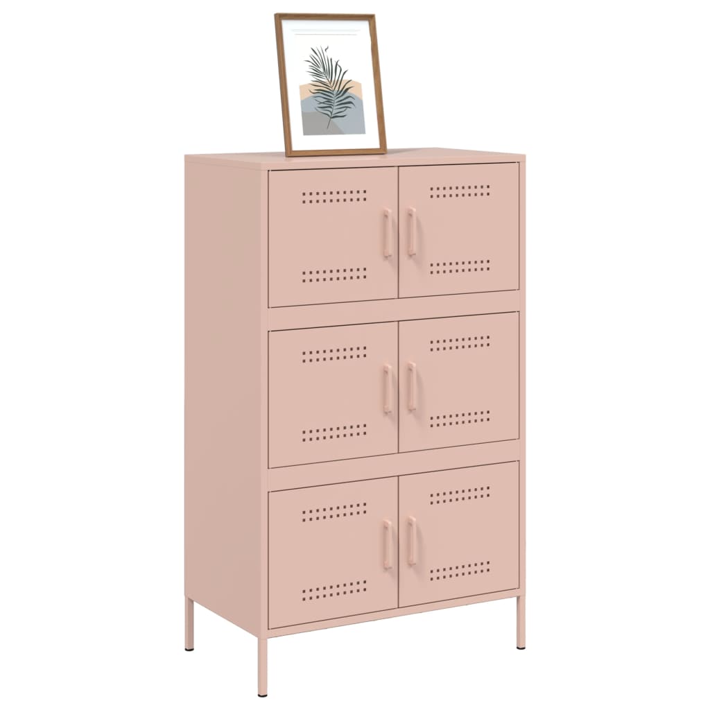 Aparador alto 68x39x113 cm aço rosa - Image 3