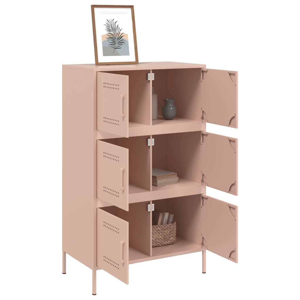 Aparador alto 68x39x113 cm aço rosa - Image 4