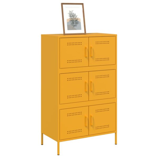 Aparador alto 68x39x113 cm aço amarelo mostarda - Image 3
