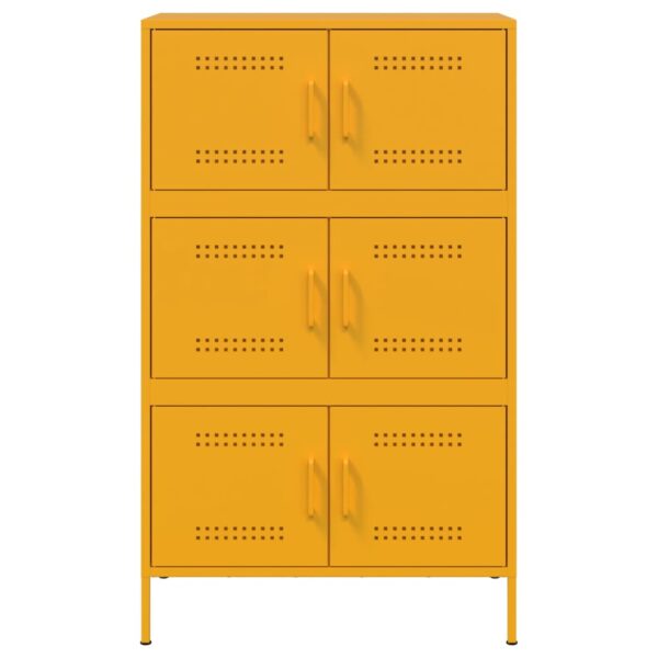 Aparador alto 68x39x113 cm aço amarelo mostarda - Image 5
