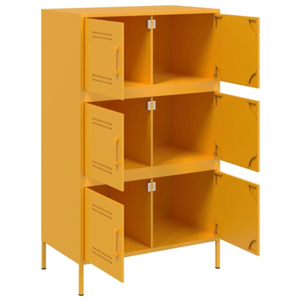 Aparador alto 68x39x113 cm aço amarelo mostarda - Image 8