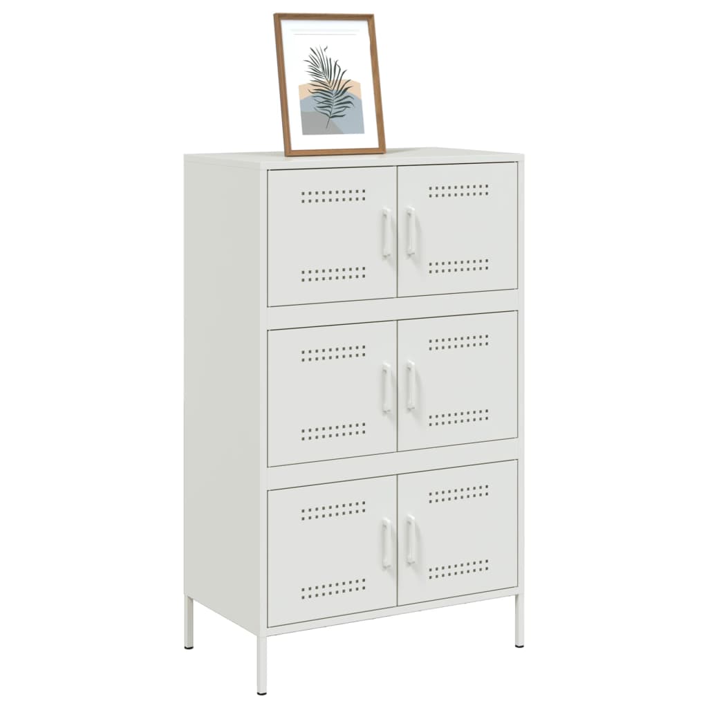 Aparador alto 68x39x113 cm aço branco - Image 3