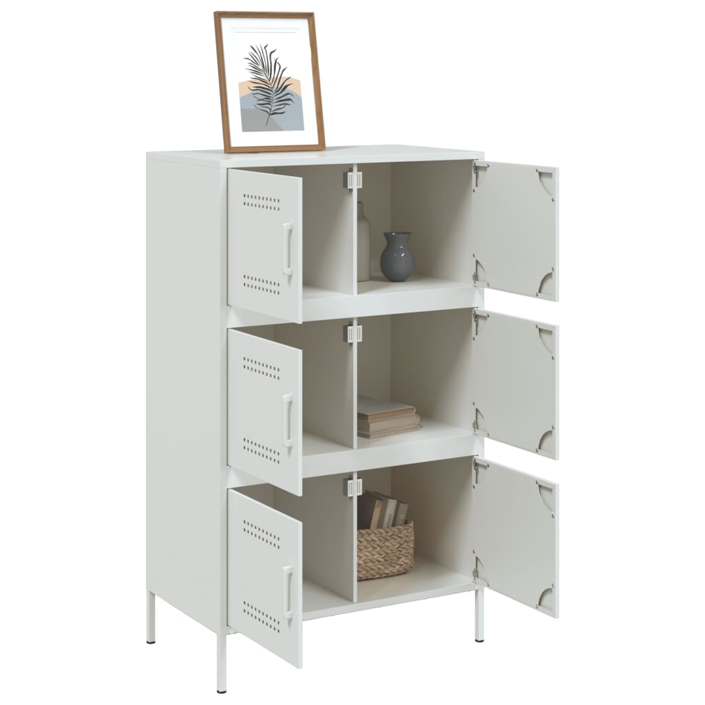 Aparador alto 68x39x113 cm aço branco - Image 4