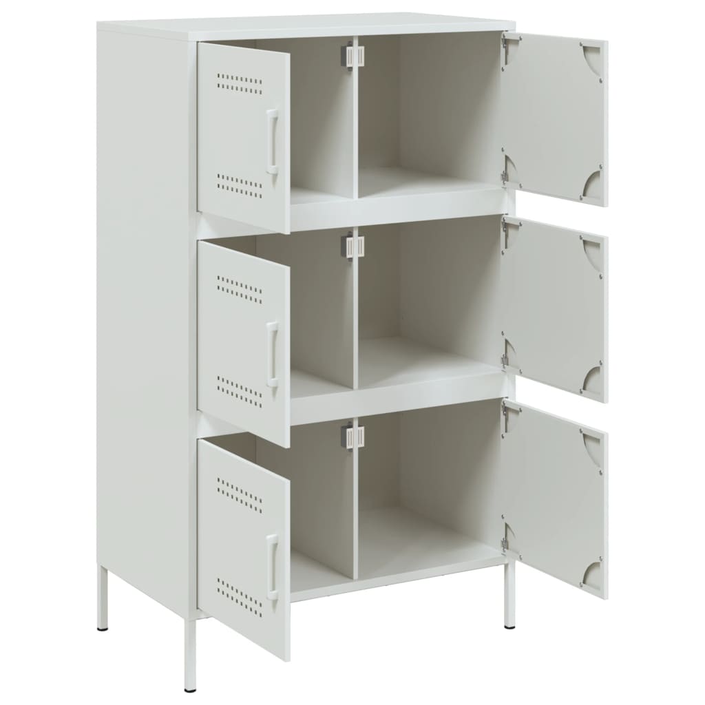 Aparador alto 68x39x113 cm aço branco - Image 8