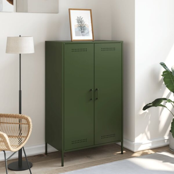 Aparador alto 68x39x113 cm aço verde azeitona - Image 2