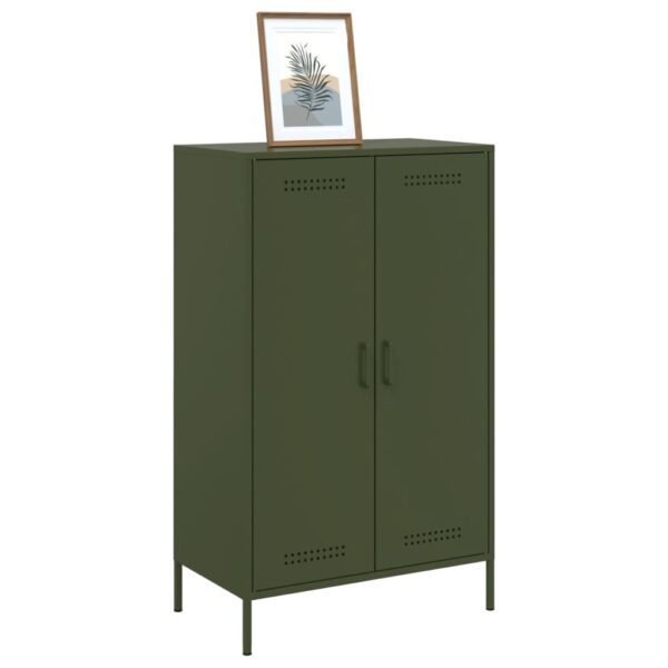 Aparador alto 68x39x113 cm aço verde azeitona - Image 3
