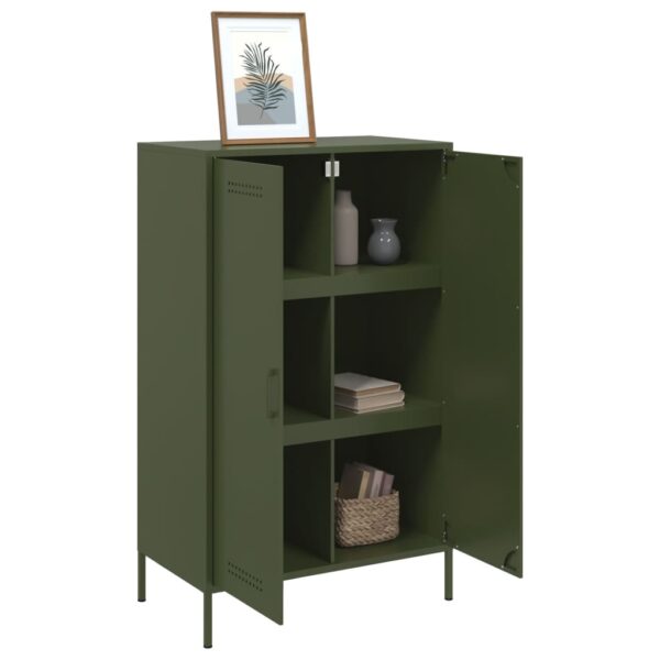 Aparador alto 68x39x113 cm aço verde azeitona - Image 4