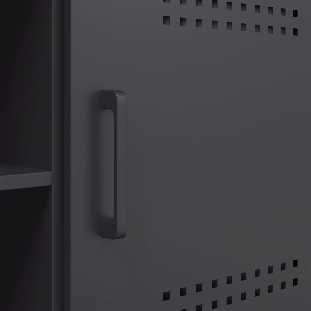 Móvel de TV 100,5x39x50,5 cm aço preto - Image 10