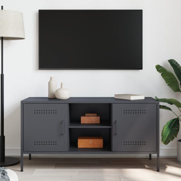 Móvel de TV 100,5x39x50,5 cm aço antracite - Image 2