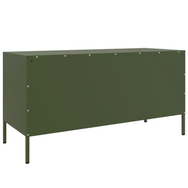 Móvel de TV 100,5x39x50,5 aço verde-azeitona - Image 7