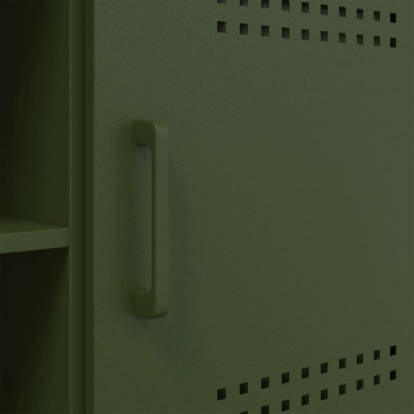 Móvel de TV 100,5x39x50,5 aço verde-azeitona - Image 10