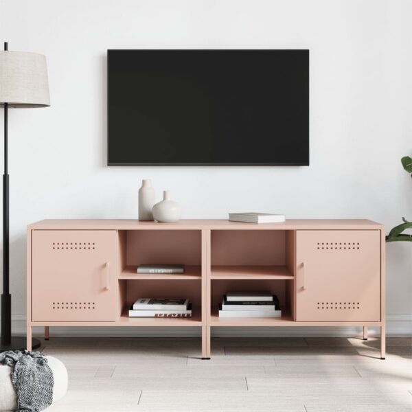 Móveis de TV 2 pcs 68x39x50,5 cm aço rosa - Image 2