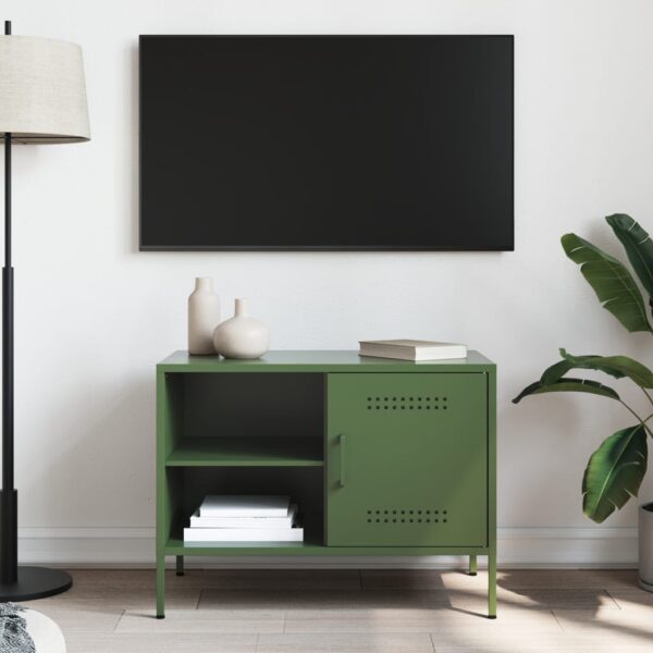 Móvel de TV 68x39x50,5 cm aço verde-azeitona - Image 2