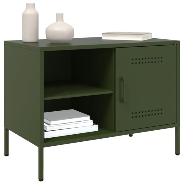 Móvel de TV 68x39x50,5 cm aço verde-azeitona - Image 3