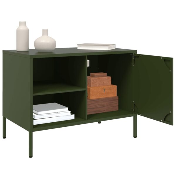 Móvel de TV 68x39x50,5 cm aço verde-azeitona - Image 4