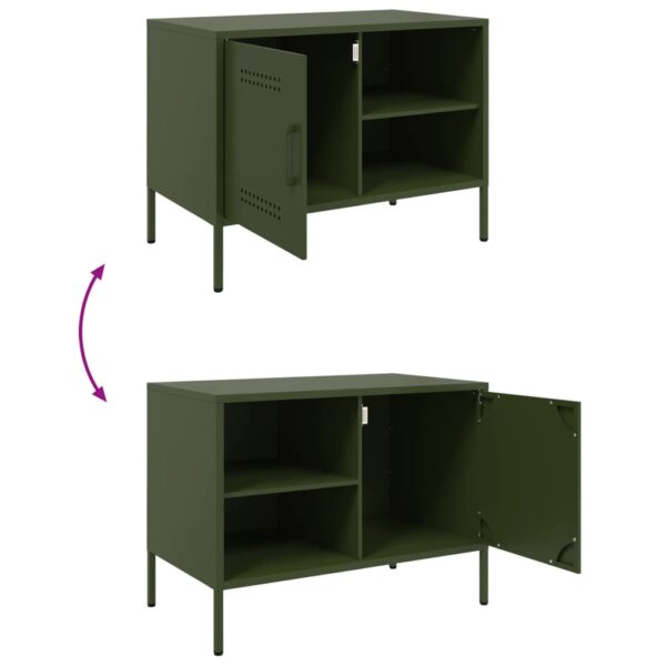 Móvel de TV 68x39x50,5 cm aço verde-azeitona - Image 10