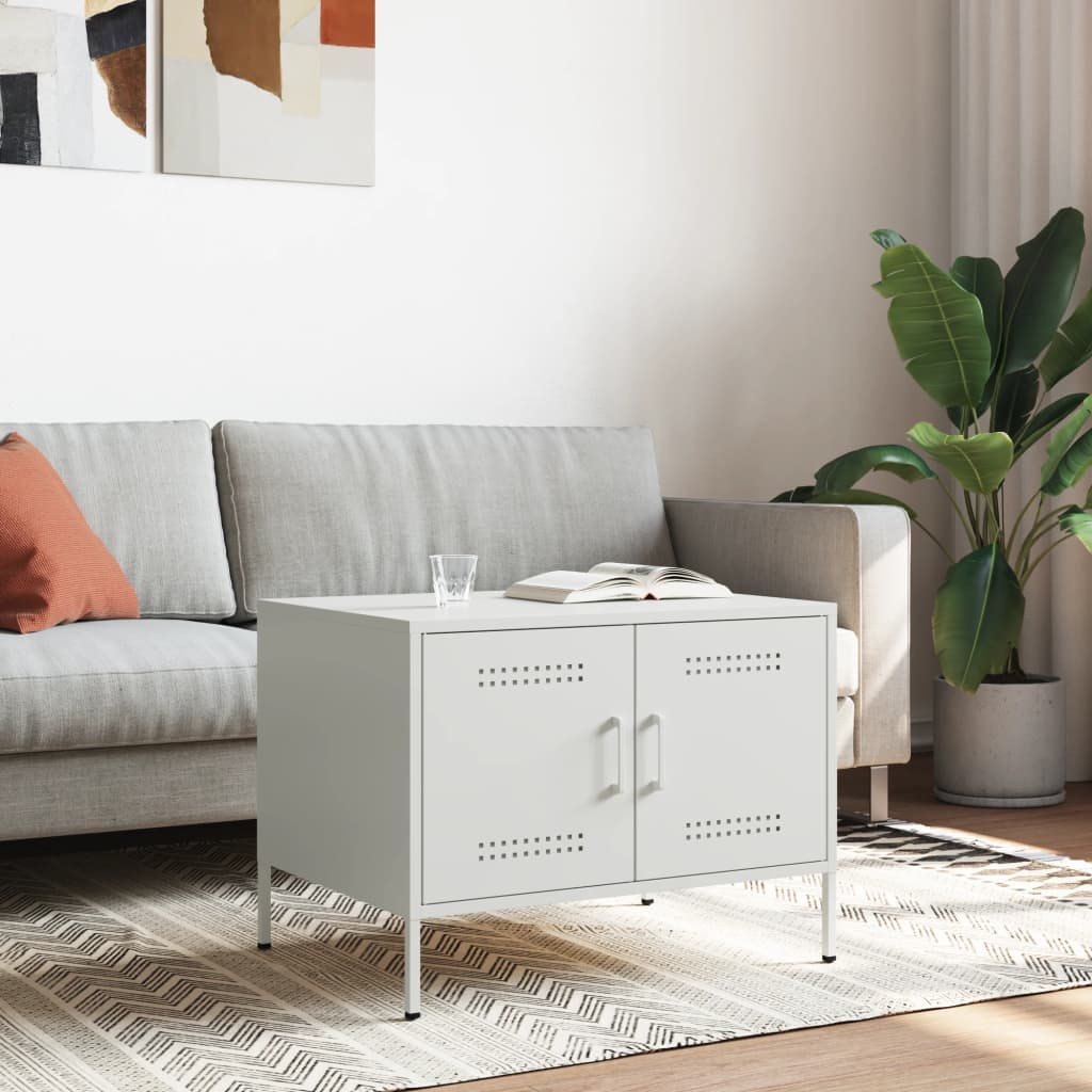 Mesa de centro 68x50x50,5 cm aço branco - Image 2