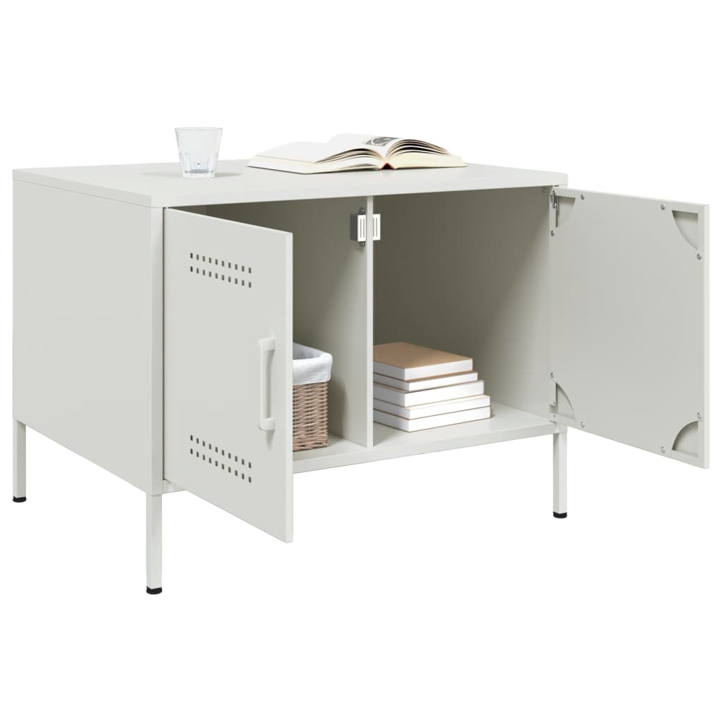 Mesa de centro 68x50x50,5 cm aço branco - Image 3