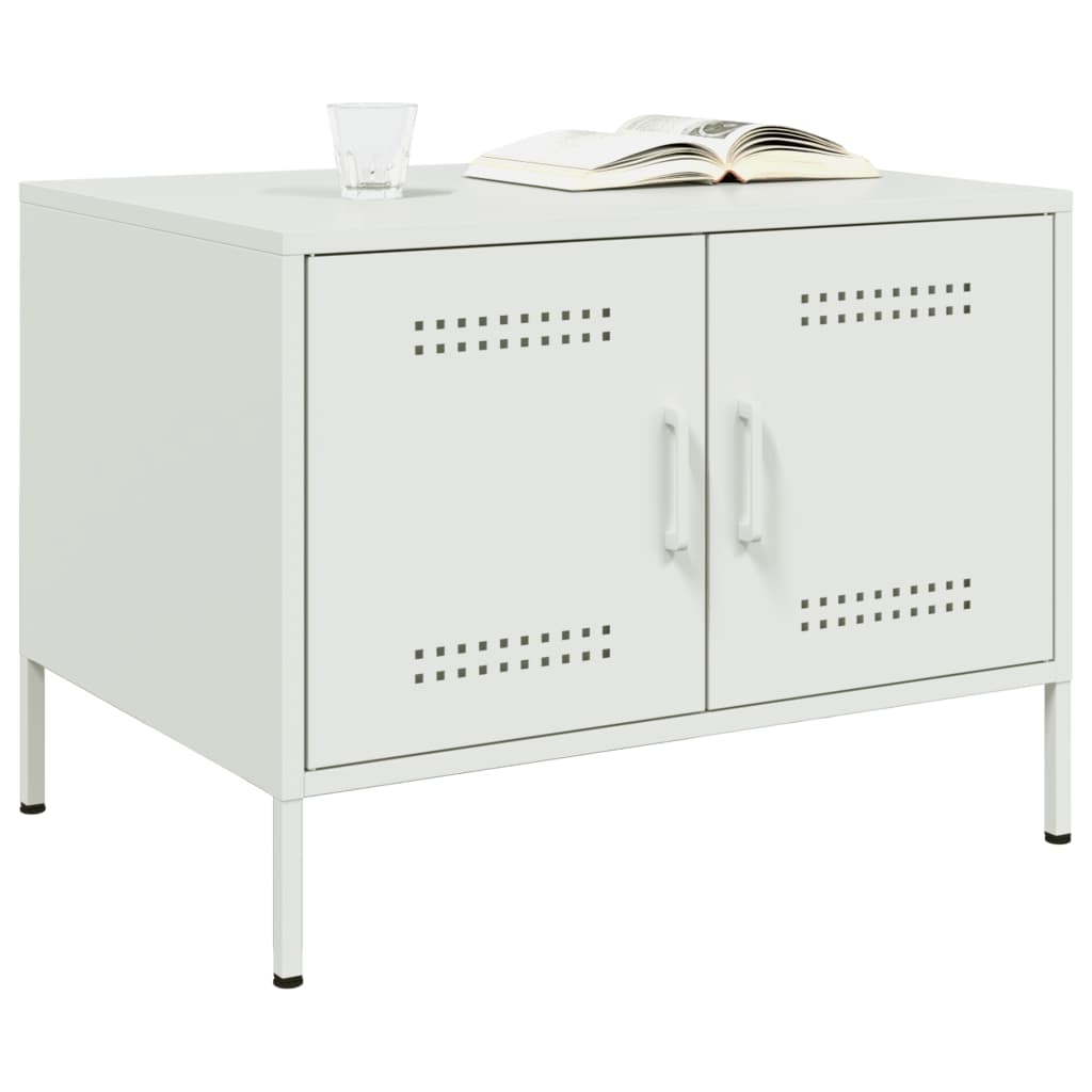 Mesa de centro 68x50x50,5 cm aço branco - Image 4