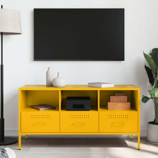 Móvel de TV 100,5x39x50,5 cm aço amarelo mostarda - Image 2