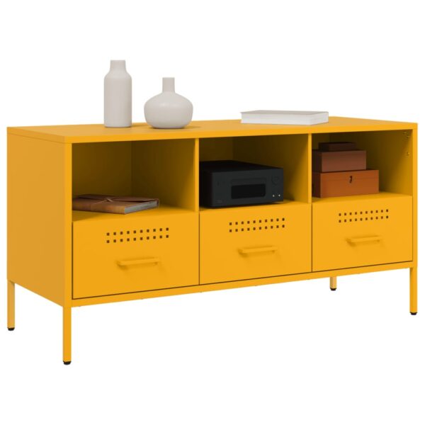 Móvel de TV 100,5x39x50,5 cm aço amarelo mostarda - Image 3