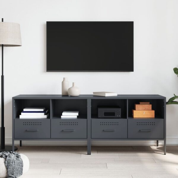 Móveis de TV 2 pcs 68x39x50,5 cm aço antracite - Image 2