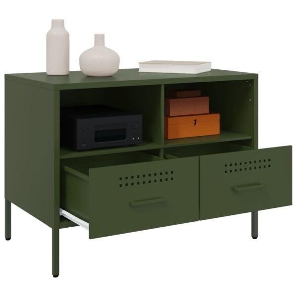 Móveis de TV 2 pcs 68x39x50,5 cm aço verde-azeitona - Image 4