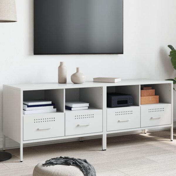 Móveis de TV 2 pcs 68x39x50,5 cm aço branco