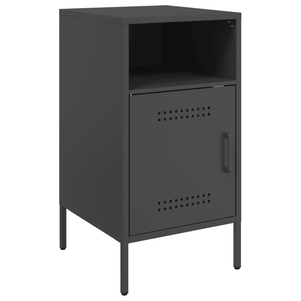Mesas de cabeceira 2 pcs 36x39x68 cm aço preto - Image 4