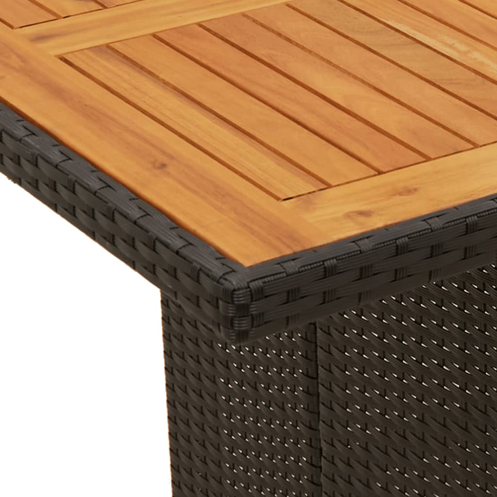 9 pcs conjunto de jantar p/ jardim c/ almofadões vime PE preto - Image 6